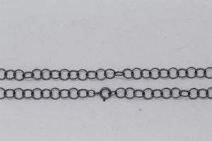 Sterling Silver Black Diamond, 5.0mm Width / Length, 30 Inch Circle Chain with 5.0mm Width / Length by 1.0mm Thick, Smooth Spring Ring Clasp. Quantity Per Pack: 1 Piece.