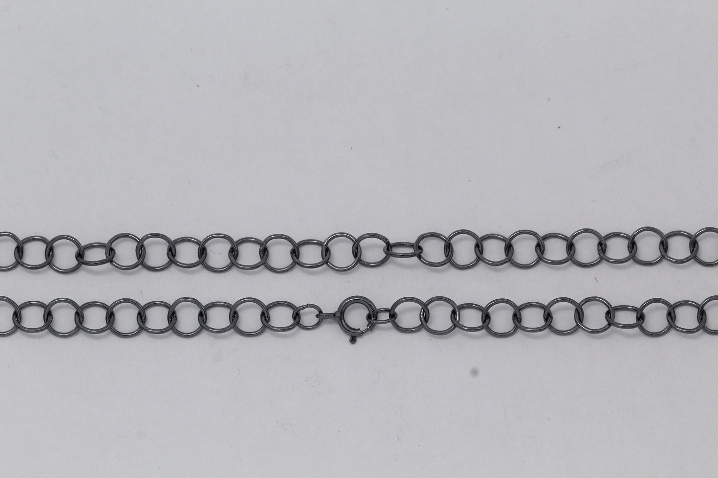 Sterling Silver Black Diamond, 5.0mm Width / Length, 18 Inch Circle Chain with 5.0mm Width / Length by 1.0mm Thick, Smooth Spring Ring Clasp. Quantity Per Pack: 1 Piece.