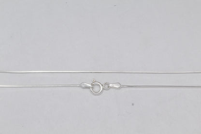 Sterling Silver, 0.7mm Width / Length, 18 Inch Square Regular Snake Chain with 6.0mm Width / Length by 1.4mm Thick, Smooth Spring Ring Clasp and Tags Ends. Quantity Per Pack: 1 Piece.