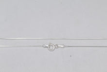 Load image into Gallery viewer, Sterling Silver, 0.7mm Width / Length, 16 Inch Square Regular Snake Chain with 6.0mm Width / Length by 1.4mm Thick, Smooth Spring Ring Clasp and Tags Ends. Quantity Per Pack: 1 Piece.
