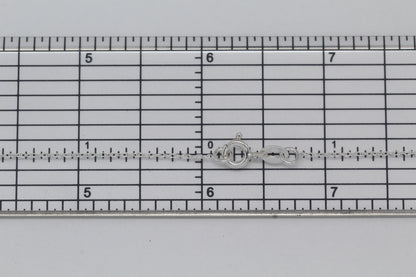 Sterling Silver, 1.0mm Width / Length, 18 Inch Flat Regular Rope Chain with 6.0mm Width / Length by 1.4mm Thick, Smooth Spring Ring Clasp.