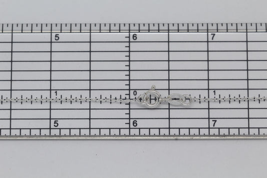 Sterling Silver, 1.0mm Width / Length, 18 Inch Flat Regular Rope Chain with 6.0mm Width / Length by 1.4mm Thick, Smooth Spring Ring Clasp.