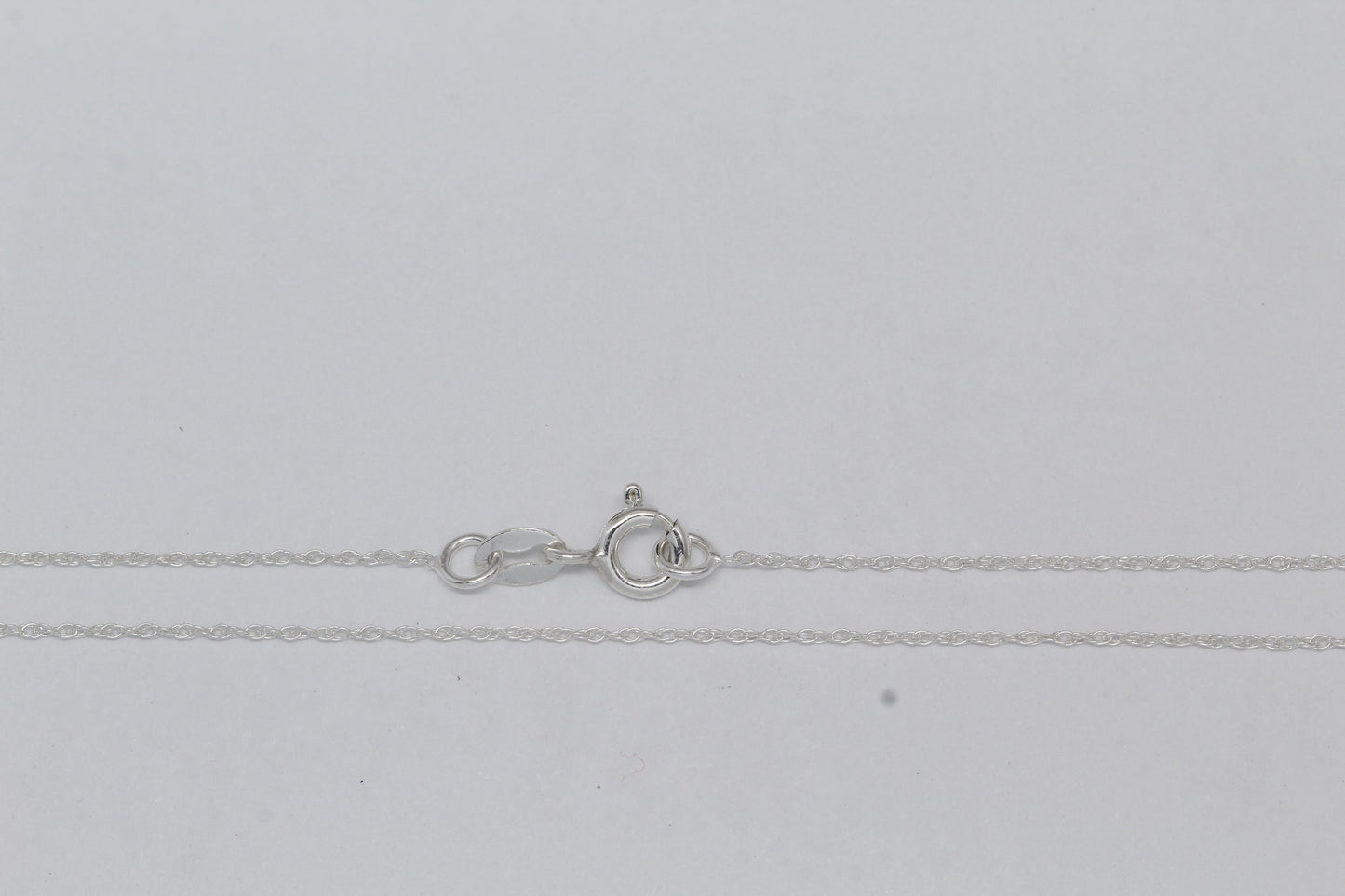 Sterling Silver, 1.0mm Width / Length, 18 Inch Flat Regular Rope Chain with 6.0mm Width / Length by 1.4mm Thick, Smooth Spring Ring Clasp.