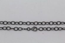 Load image into Gallery viewer, Sterling Silver Black Diamond, 5.4mm Width by 7.2mm Length, 24 Inch Twisted Cable Chain with 11.0mm Length by 3.0mm Thick, Trigger Lobster Clasp. Quantity Per Pack: 1 Piece.
