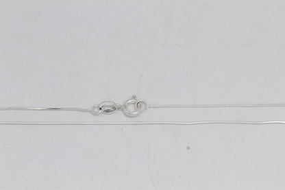 Sterling Silver, 0.7mm Width / Length, 16 Inch Square Regular Snake Chain with 6.0mm Width / Length by 1.4mm Thick, Smooth Spring Ring Clasp. Quantity Per Pack: 1 Piece.