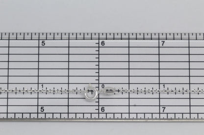 Sterling Silver, 1.4mm Width by 2.2mm Length, 18 Inch Flat Cable Chain with 6.0mm Width / Length by 1.4mm Thick, Smooth Spring Ring Clasp. Quantity Per Pack: 1 Piece.