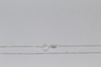 Sterling Silver, 1.4mm Width by 2.2mm Length, 18 Inch Flat Cable Chain with 6.0mm Width / Length by 1.4mm Thick, Smooth Spring Ring Clasp. Quantity Per Pack: 1 Piece.