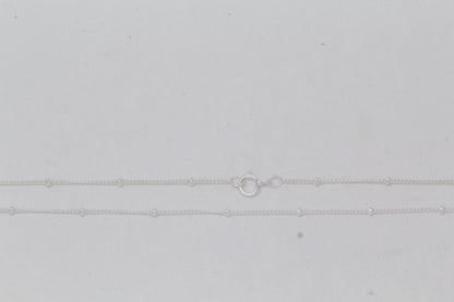 Sterling Silver, 1.0mm Width by 1.9mm Length, 20 Inch Regular Satellite Chain with 5.0mm Width / Length by 1.0mm Thick, Smooth Spring Ring Clasp. Quantity Per Pack: 1 Piece.