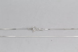 Sterling Silver, 1.0mm Width / Length, 16 Inch Square Regular Snake Chain with 6.0mm Width / Length by 1.4mm Thick, Smooth Spring Ring Clasp and Tags Ends. Quantity Per Pack: 1 Piece.