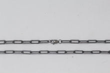 Load image into Gallery viewer, Sterling Silver Black rhodium, 3.8mm Width by 9.8mm Length, 18 Inch Elongated Cable Chain with 8.5mm Length by 2.1mm Thick, Oval Trigger Lobster Clasp. Quantity Per Pack: 1 Piece.
