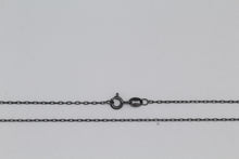 Load image into Gallery viewer, Sterling Silver Black Diamond, 0.8mm Width by 1.0mm Length, 18 Inch Cable Chain with 5.0mm Width / Length by 0.9mm Thick, Smooth Spring Ring Clasp. Quantity Per Pack: 1 Piece.
