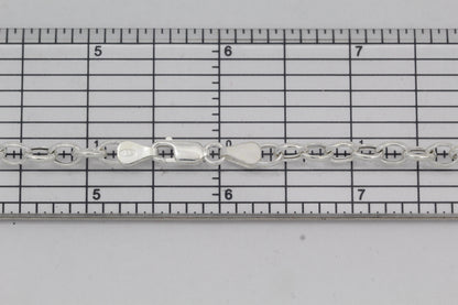 Sterling Silver, 5.0mm Width by 6.8mm Length, 18 Inch Oval Rollo Chain with 11.5mm Length by 2.5mm Thick, Oval Trigger Lobster Clasp. Quantity Per Pack: 1 Piece.