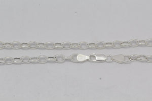 Sterling Silver, 5.0mm Width by 6.8mm Length, 18 Inch Oval Rollo Chain with 11.5mm Length by 2.5mm Thick, Oval Trigger Lobster Clasp. Quantity Per Pack: 1 Piece.