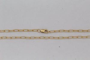 Gold Filled, 2.6mm Width by 5.8mm Length, 18 Inch Elongated Cable Chain with 8.5mm Length by 2.1mm Thick, Oval Trigger Lobster Clasp. Quantity Per Pack: 1 Piece.