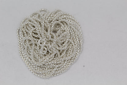 Sterling Silver, 1.8mm Width / Length, 24 Inch Rounded Box Chain with 6.0mm Width / Length by 1.4mm Thick, Smooth Spring Ring Clasp. Quantity Per Pack: 1 Piece.