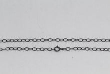 Load image into Gallery viewer, Sterling Silver Black Diamond, 2.8mm Width by 4.0mm Length, 18 Inch Cable Chain with 5.0mm Width / Length by 1.4mm Thick, Smooth Spring Ring Clasp. Quantity Per Pack: 1 Piece.
