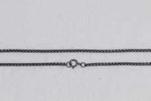 Load image into Gallery viewer, Sterling Silver Black Diamond, 1.8mm Width / Length, 24 Inch Rounded Box Chain with 6.0mm Width / Length by 1.4mm Thick, Smooth Spring Ring Clasp. Quantity Per Pack: 1 Piece.
