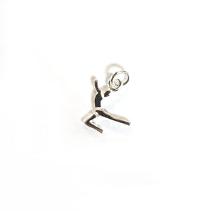 Sterling Silver, 9.1mm Width by 1.3mm Length by 10.8mm Height, Gymnast Charm. Quantity Per Pack: 4 Pieces.