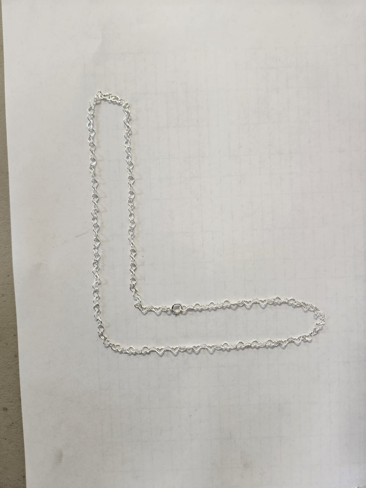 Heart Shape Sterling Silver 3.2 mm Width / Length, 16,18 Inch Heart Shape Chain with  Spring Ring Clasp. Quantity Per Pack: 1 Piece.
