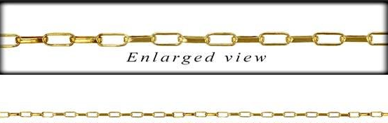 Elongated Belcher Rolo Gold Filled Chain 1.2x3.1mm, Price per: 1 Foot