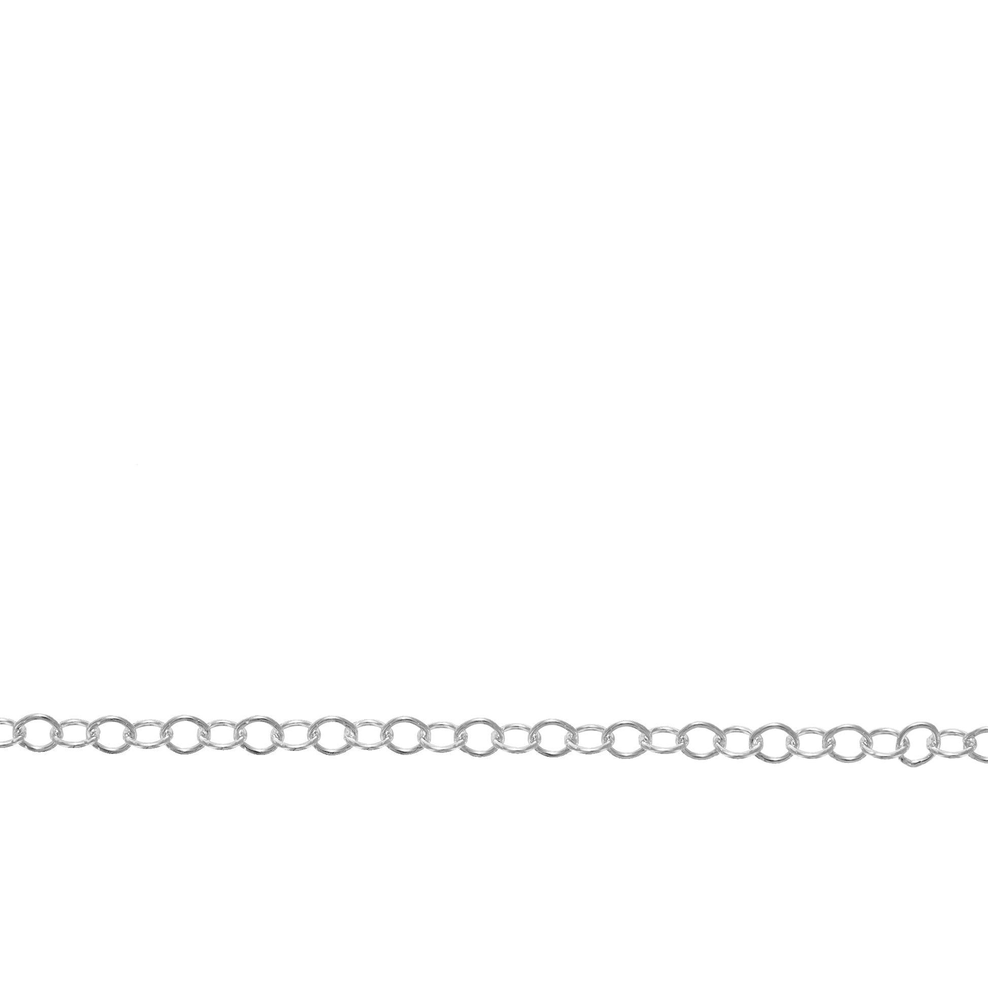 Chain by Foot. Sterling Silver 1.5mm Width by 2.0mm Length, Cable Chain. Price per: 1 Foot.