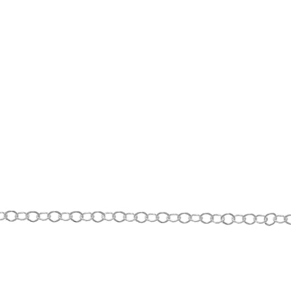 Chain by Foot. Sterling Silver 1.5mm Width by 2.0mm Length, Cable Chain. Price per: 1 Foot.