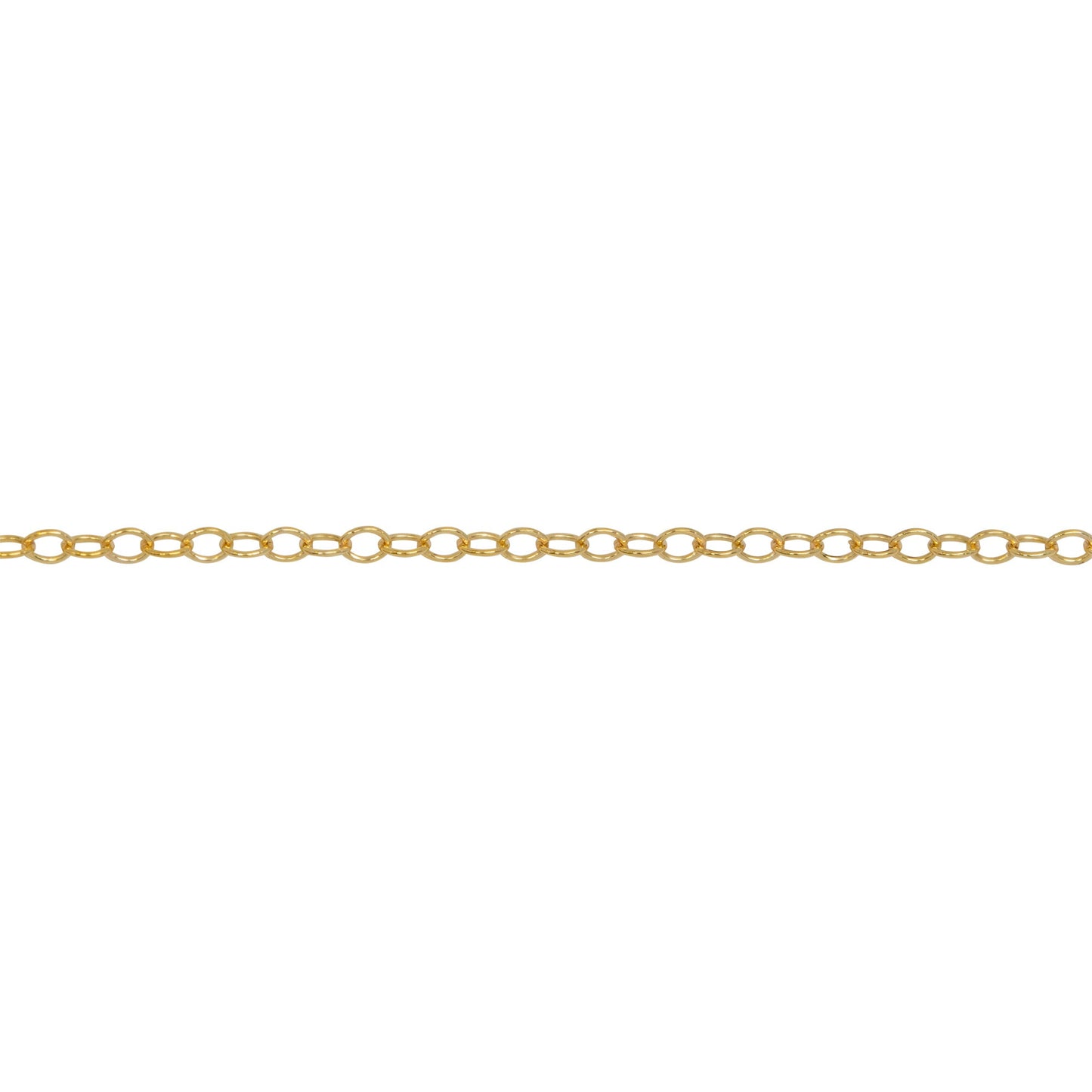 Chain by Foot. 14kt Gold Filled 1.5mm width by 2.0mm length, Cable Chain. Price per: 1 Foot.