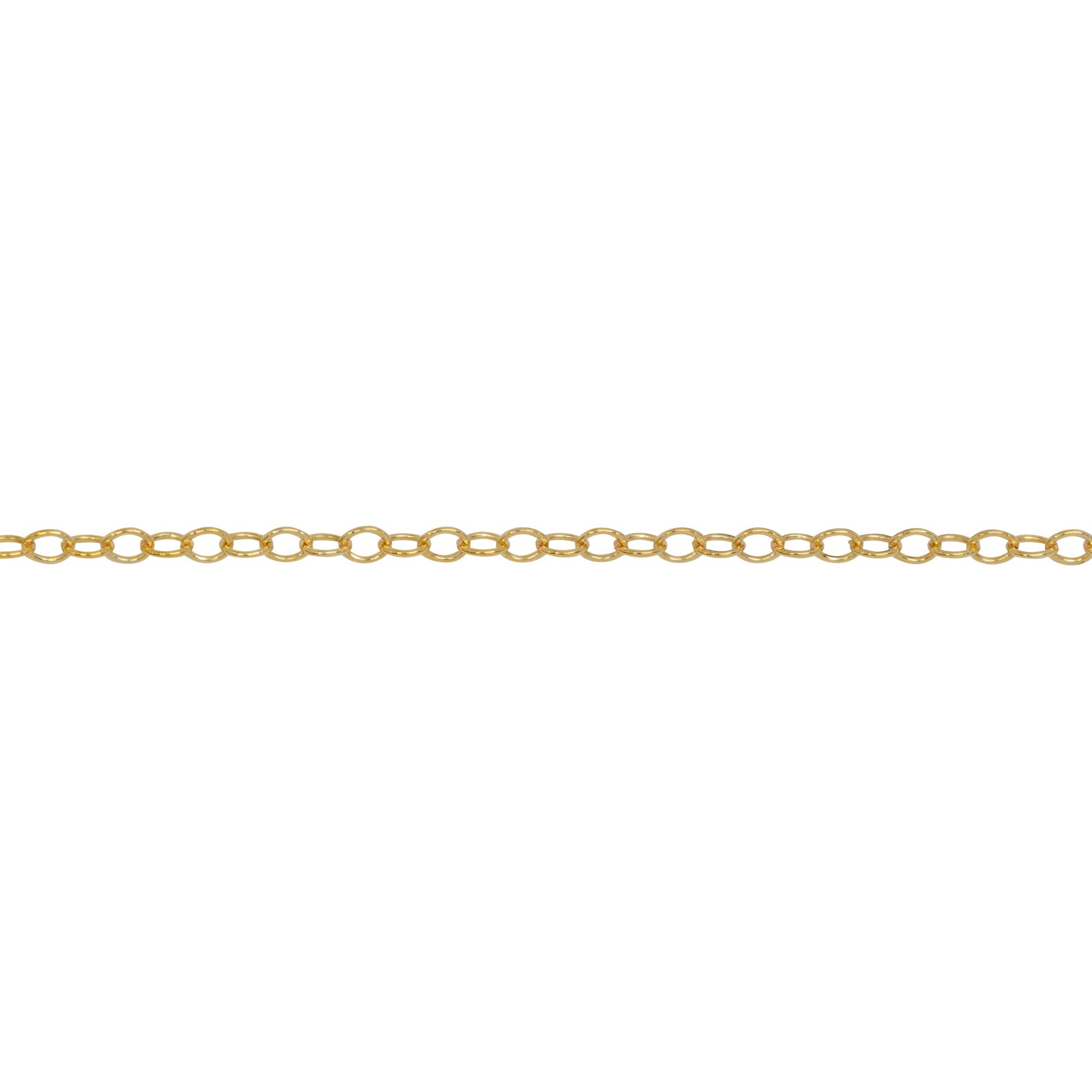 Chain by Foot. 14kt Gold Filled 1.5mm width by 2.0mm length, Cable Chain. Price per: 1 Foot.
