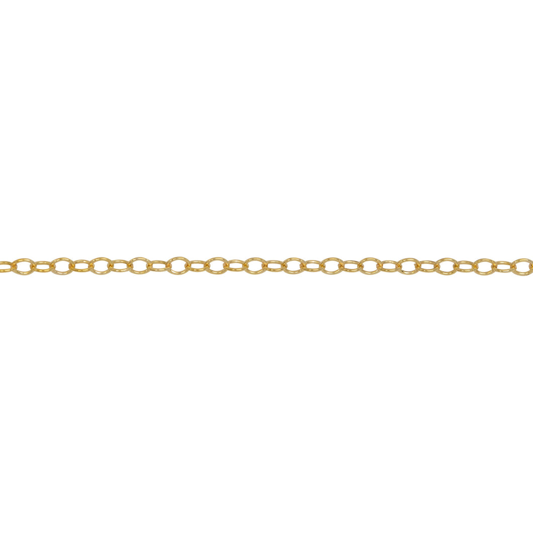 Chain by Foot. 14kt Gold Filled 1.5mm width by 2.0mm length, Cable Chain. Price per: 1 Foot.