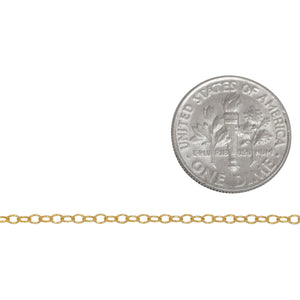 14kt Gold Filled 1.5mm width by 2.0mm length, Cable Chain. Price per: 1 Foot.