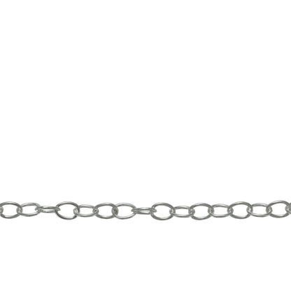 Chain by Foot. Sterling Silver 2.5mm Width by 3.6mm Length, Cable Chain. Price per: 1 Foot.
