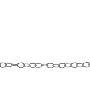 Chain by Foot. Sterling Silver 2.5mm Width by 3.6mm Length, Cable Chain. Price per: 1 Foot.