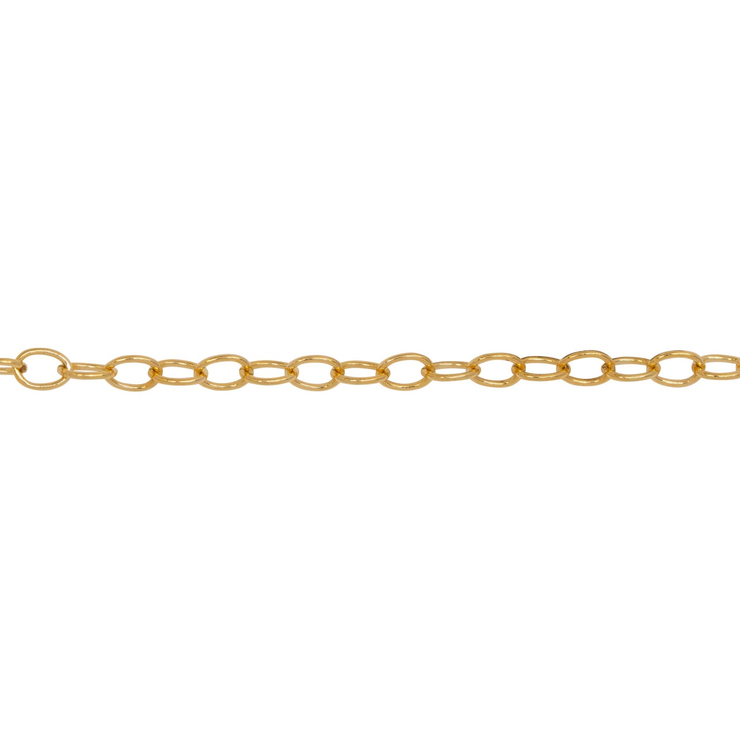 Chain by Foot. 14kt Gold Filled 2.5mm width by 3.6mm length, Cable Chain. Price per: 1 Foot.