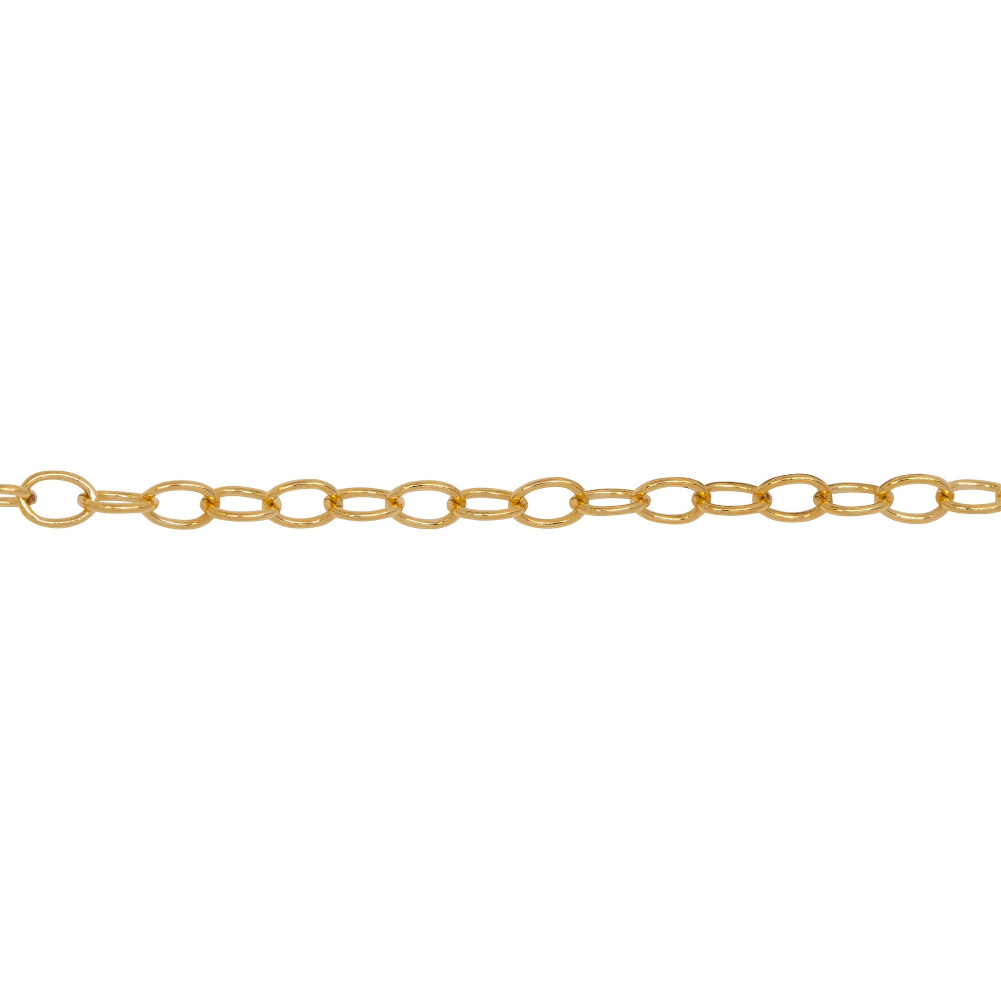 Chain by Foot. 14kt Gold Filled 2.5mm width by 3.6mm length, Cable Chain. Price per: 1 Foot.