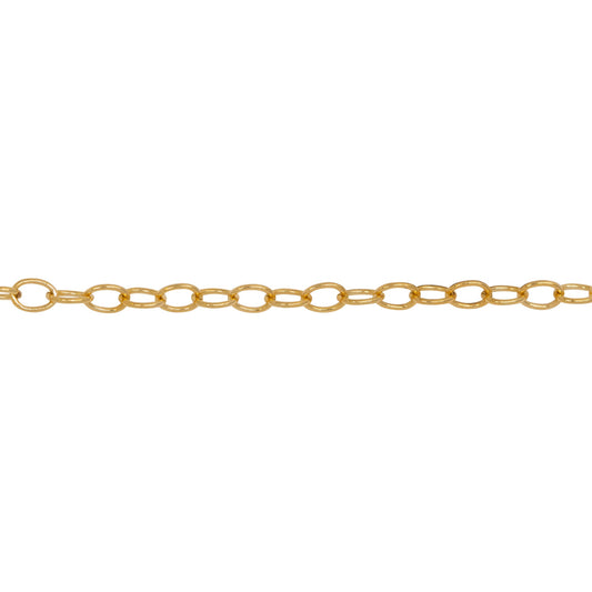 Chain by Foot. 14kt Gold Filled 2.5mm width by 3.6mm length, Cable Chain. Price per: 1 Foot.