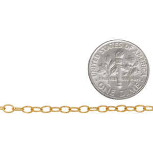 14kt Gold Filled 2.5mm width by 3.6mm length, Cable Chain. Price per: 1 Foot.