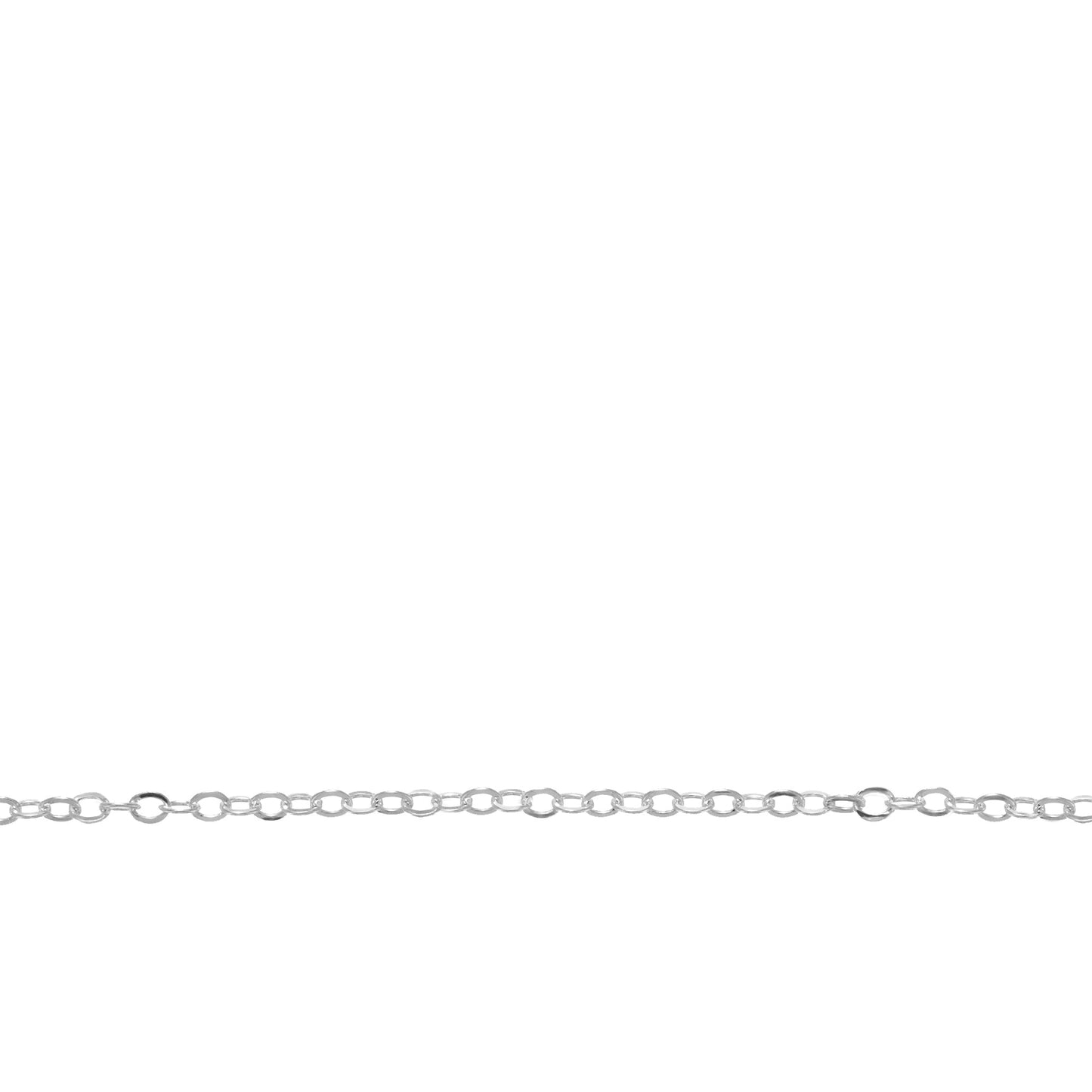 Chain by Foot. Sterling Silver 1.1mm Width by 1.6mm Length, Flat Cable Chain. Price per: 1 Foot.