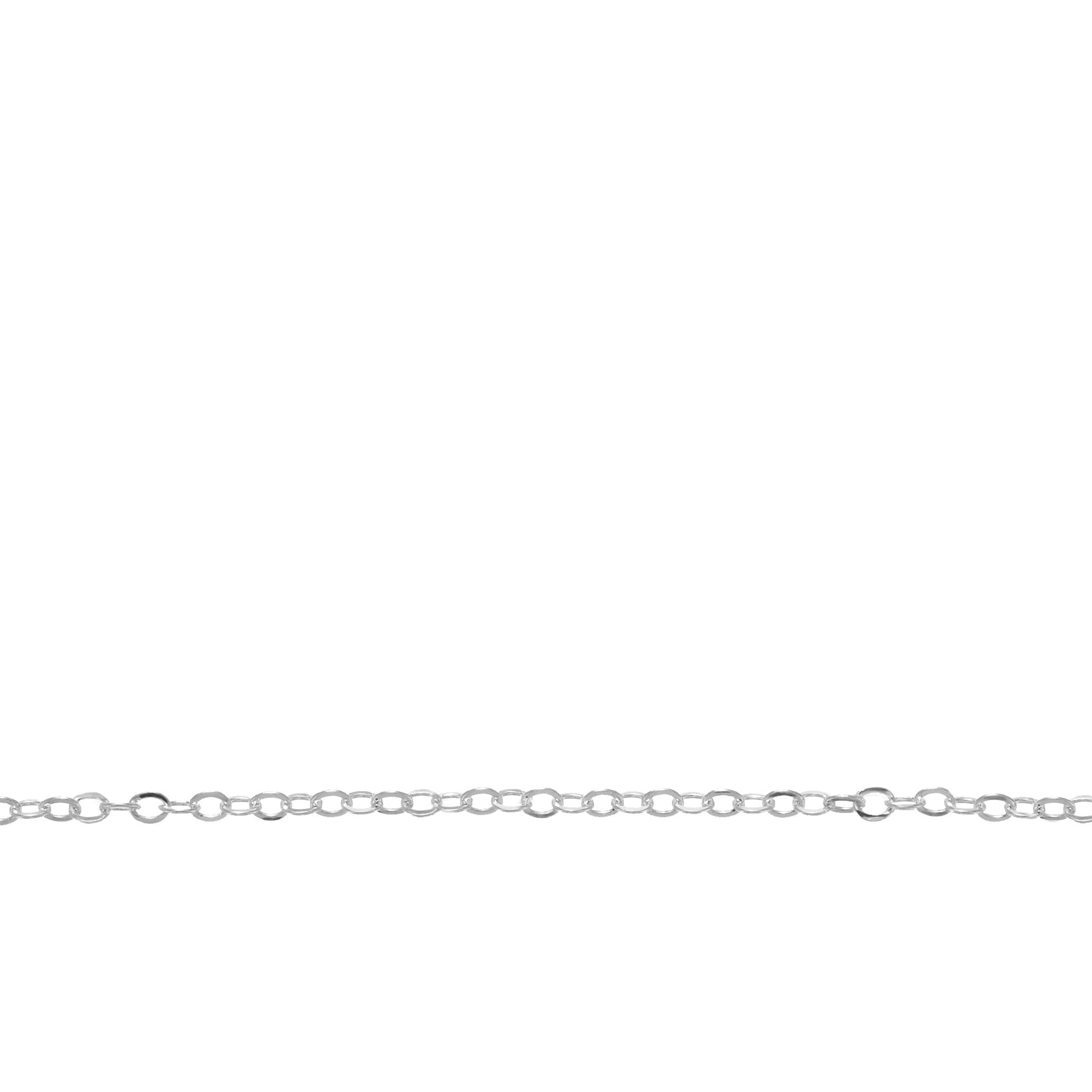 Chain by Foot. Sterling Silver 1.1mm Width by 1.6mm Length, Flat Cable Chain. Price per: 1 Foot.