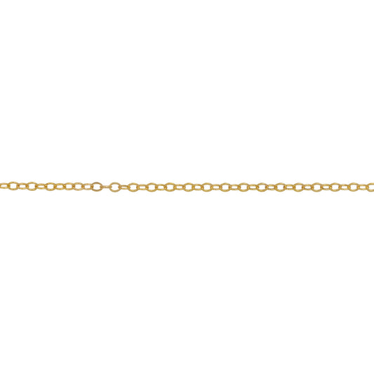 Chain by Foot. 14kt Gold Filled 1.1mm Width by 1.6mm Length, Flat Cable Chain. Price per: 1 Foot.