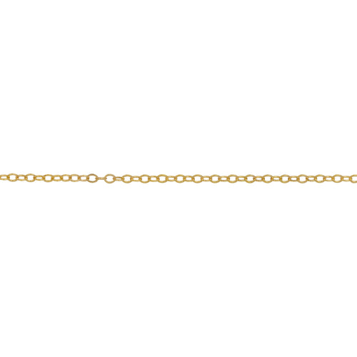 Chain by Foot. 14kt Gold Filled 1.1mm Width by 1.6mm Length, Flat Cable Chain. Price per: 1 Foot.