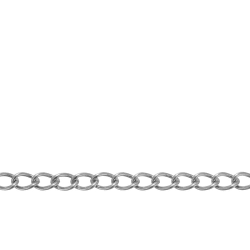 Chain by Foot. Sterling Silver 2.9mm Width by 4.3mm Length, Curb Chain. Price per: 1 Foot.