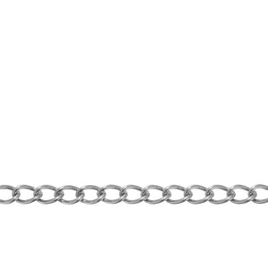 Chain by Foot. Sterling Silver 2.9mm Width by 4.3mm Length, Curb Chain. Price per: 1 Foot.