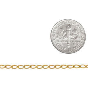 14kt Gold Filled 2.9mm Width by 4.3mm Length, Curb Chain. Price per: 1 Foot.