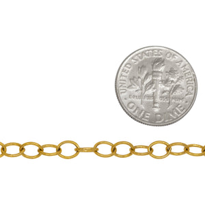 14kt Gold Filled 4.0mm Width by 5.1mm Length, Cable Chain. Price per: 1 Foot.