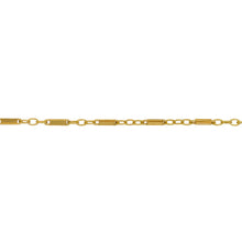 Load image into Gallery viewer, Chain by Foot. 14kt Gold Filled 1.2mm Width by 4.9mm Length Bar Link Connected By Three of 1.4mm Width by 2.2mm Length Oval Links, Bar Chain. Price per: 1 Foot.
