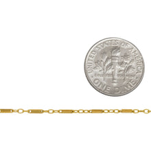 Load image into Gallery viewer, 14kt Gold Filled 1.2mm Width by 4.9mm Length Bar Link Connected By Three of 1.4mm Width by 2.2mm Length Oval Links, Bar Chain. Price per: 1 Foot.
