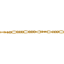 Load image into Gallery viewer, Chain by Foot. 14kt Gold Filled Three of 1.7mm Width by 2.5mm Length Links Followed by 1.7mm Width by 4.6mm Length Long Link, Figaro Chain. Price per: 1 Foot.
