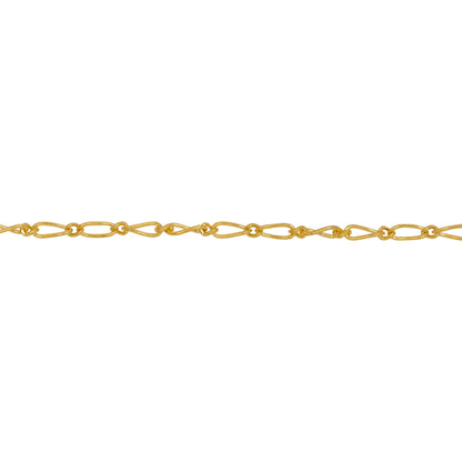 Chain by Foot. 14kt Gold Filled 1.7mm Width by 3.5mm Length Smooth Oval Curb Link Connected By 1.3mm Width by 1.7mm Length Smooth Smaller Link, Figaro Chain. Price per: 1 Foot.