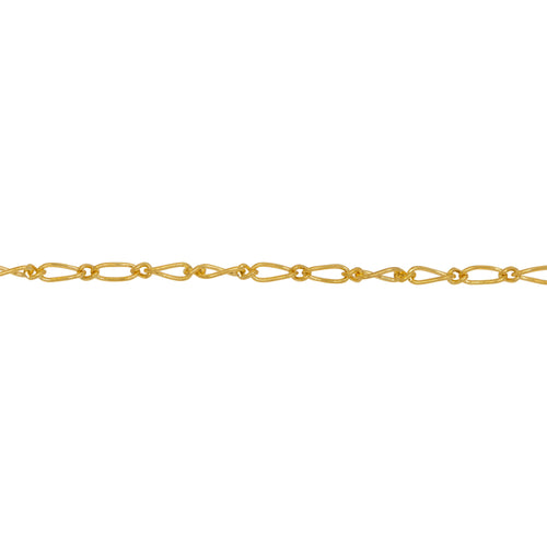 Chain by Foot. 14kt Gold Filled 1.7mm Width by 3.5mm Length Smooth Oval Curb Link Connected By 1.3mm Width by 1.7mm Length Smooth Smaller Link, Figaro Chain. Price per: 1 Foot.