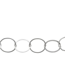 Load image into Gallery viewer, Chain by Foot. Sterling Silver 10.0mm Width Flat, Corrugated Circle Chain. Price per: 1 Foot.
